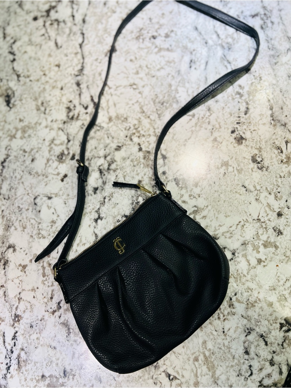 Juicy Couture Black Leather Pouch with Gold Hardware - Picture 3 of 4
